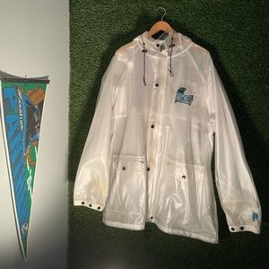 Vintage Carolina Panthers NFL Pro Player OnField Rain Jacket Clear